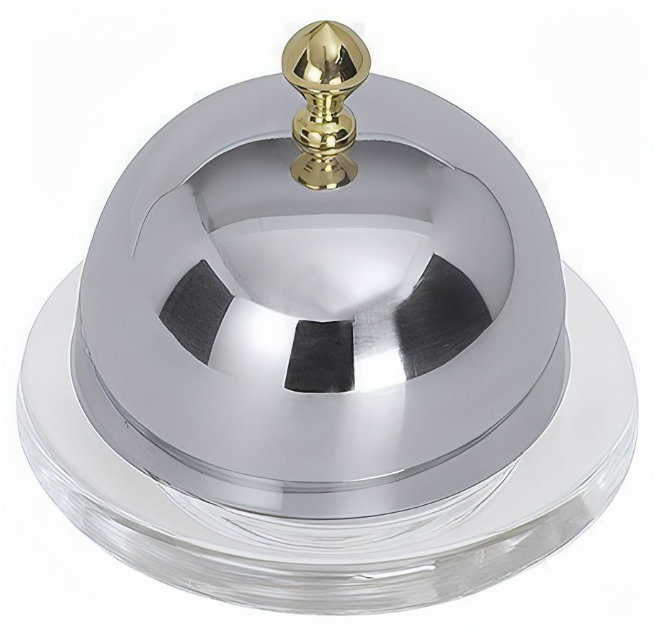 Butter Dish with Cloche 9 cm with Gold-Plated Knob - Contacto