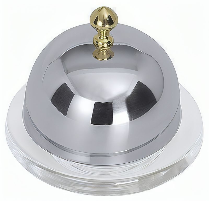 Butter Dish with Cloche 9 cm with Gold-Plated Knob - Contacto