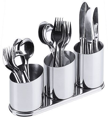 Cutlery Holder with 3 Containers 26 x 8 cm - Contacto