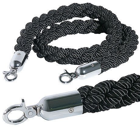Rope for Barrier Pole, Rolled, 150 cm, Black - Contacto
