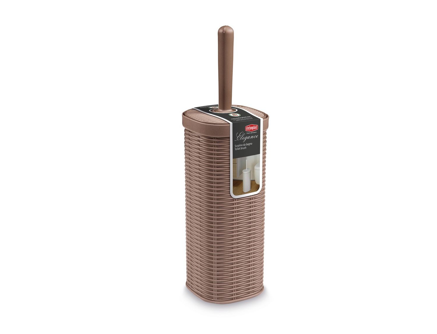 Toilet Brush Holder 11 x 11 x 40 cm Taupe Elegance - Stefanplast