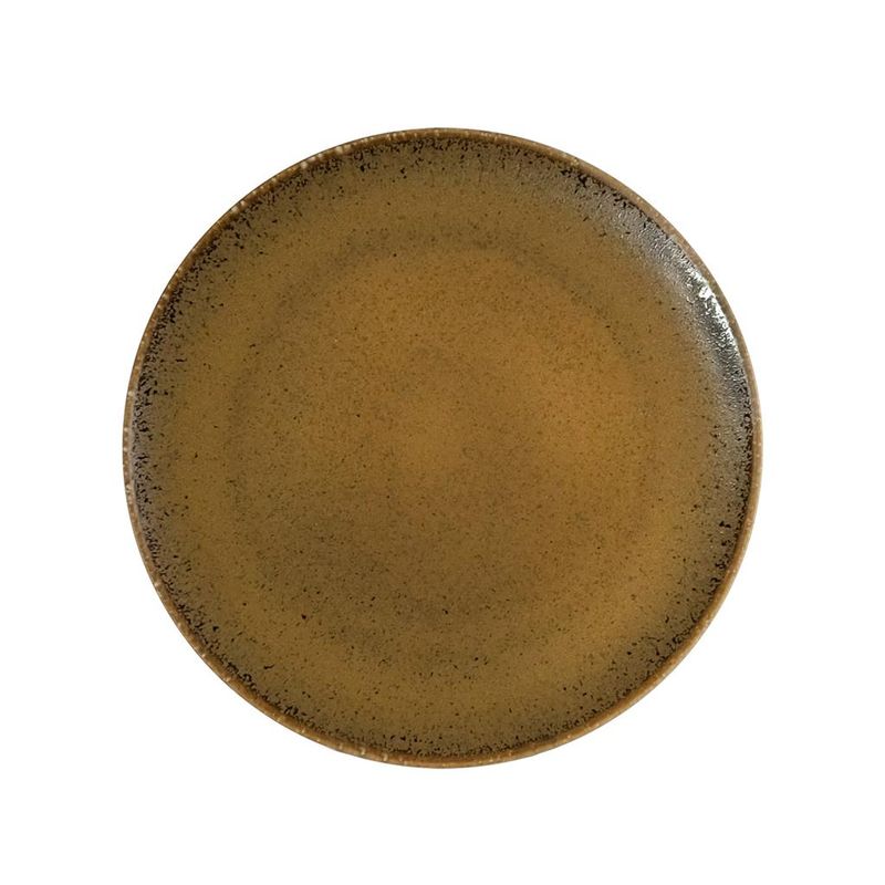 Flat plate 16 cm Saturno Grumpy Brown porcelain for horeca use