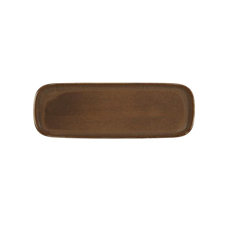 Rectangular plate 31x13 cm Saturno Grumpy Brown porcelain for horeca use