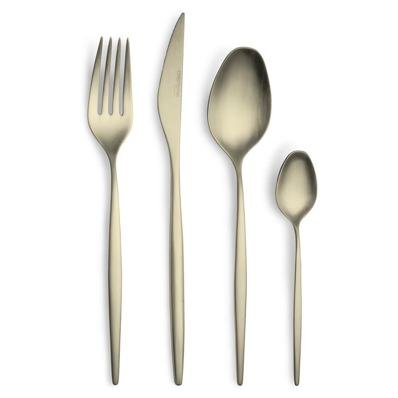 Coffee Spoon White Gold Frosted Rabat - Cristema