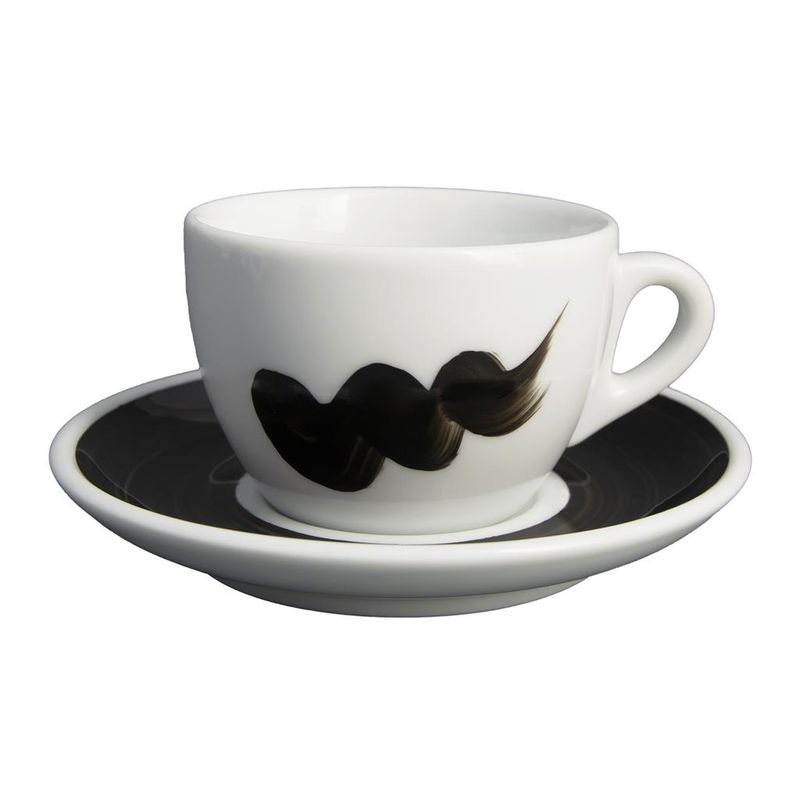 Cappuccino Cup with Saucer 15 cl Onda Black Verona - Ancap