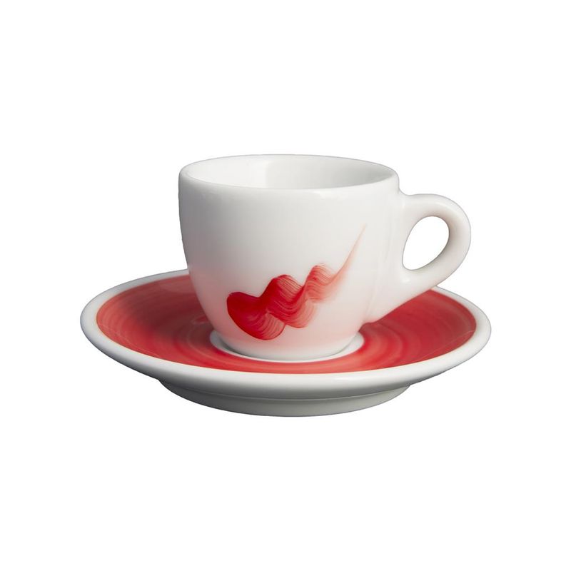 Coffee Cup with Saucer 8 cl Onda Red Verona - Ancap