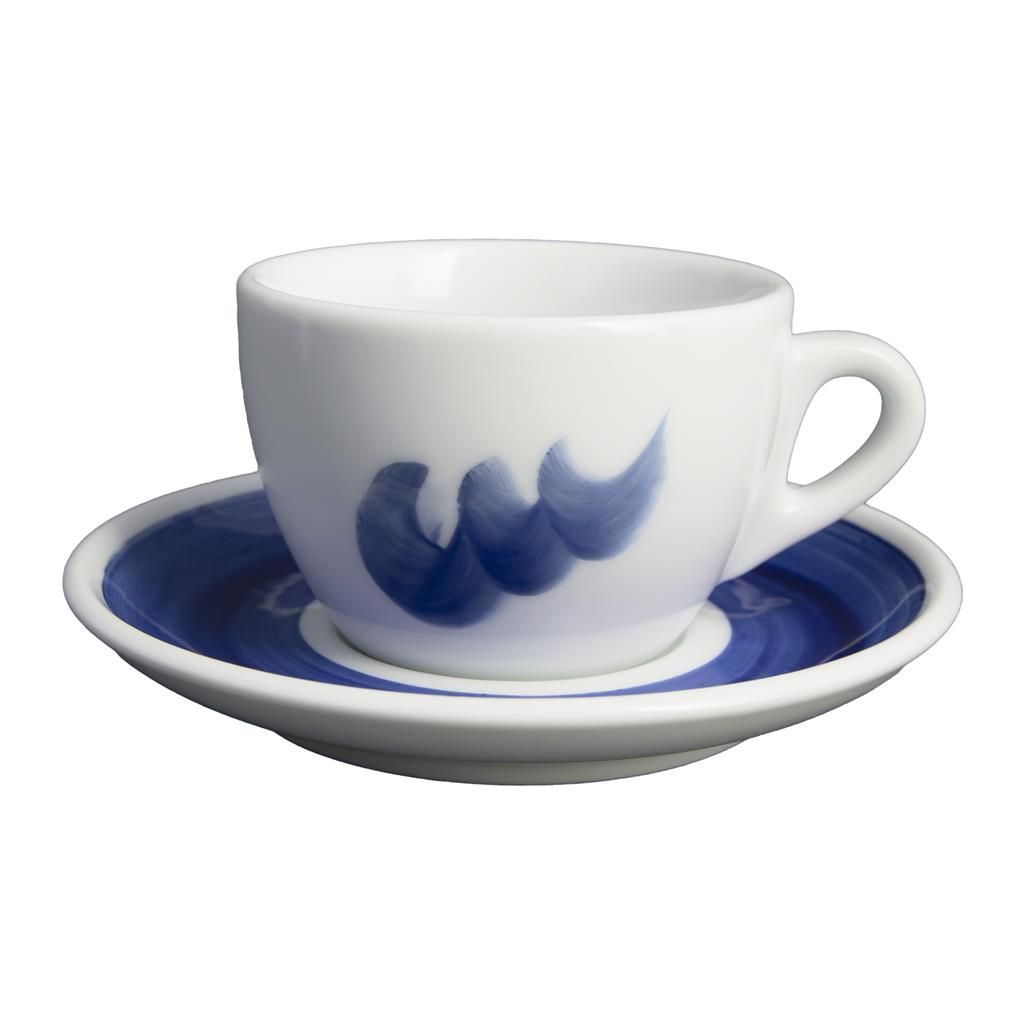 Cappuccino Cup with Saucer 15 cl Onda Blue Verona - Ancap
