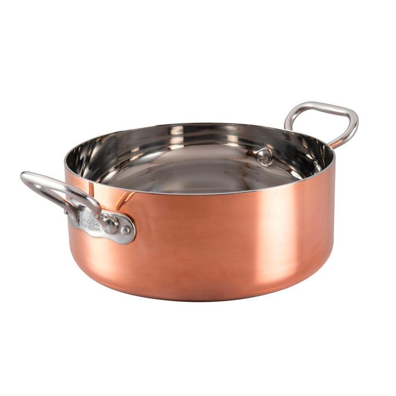 Flache Kasserolle mit 2 Griffen 28 cm Copper 4 Induktion - Agnelli
