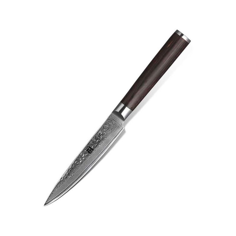 XinZuo steak knife 12.7 cm Damascus steel Pakka Wood horeca