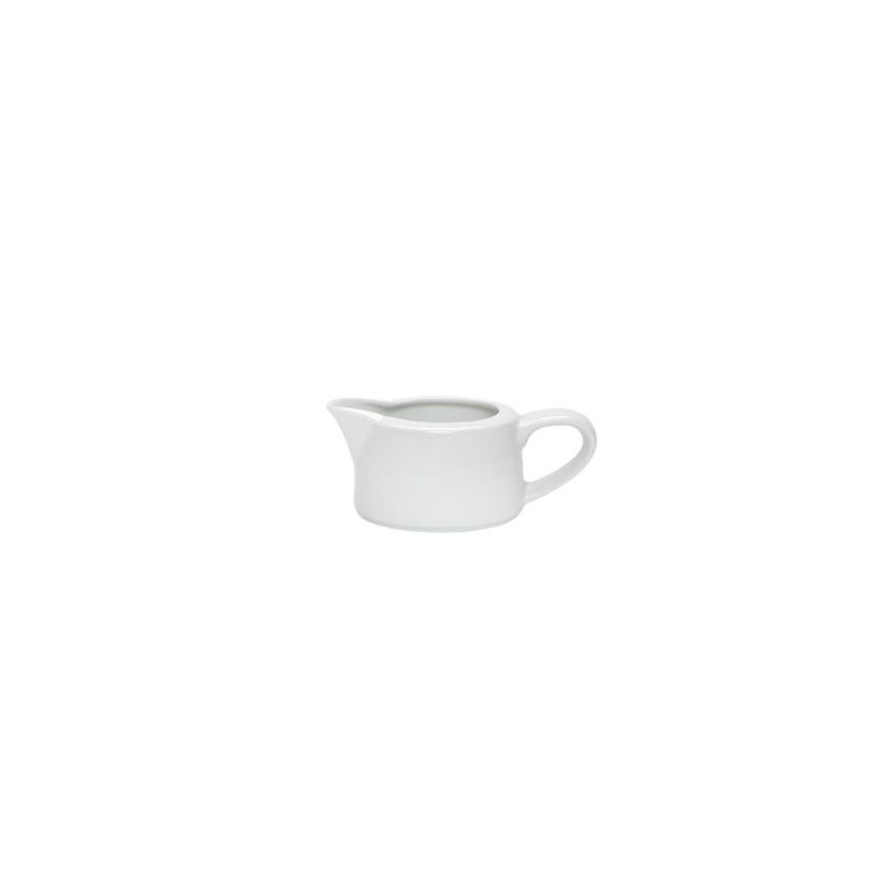 Eschenbach Primavera Sauciere 10 cl aus weißem Porzellan glatt robust für Gastronomieeinsatz.
