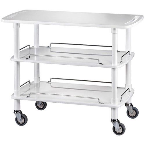 Wooden Service Cart, 3 Levels, 110 x 55 cm, White Lacquered - Forcar