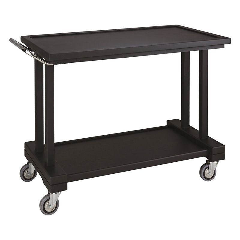 Wooden Service Trolley, 2 Levels, 115 x 55 cm, Black - Forcar