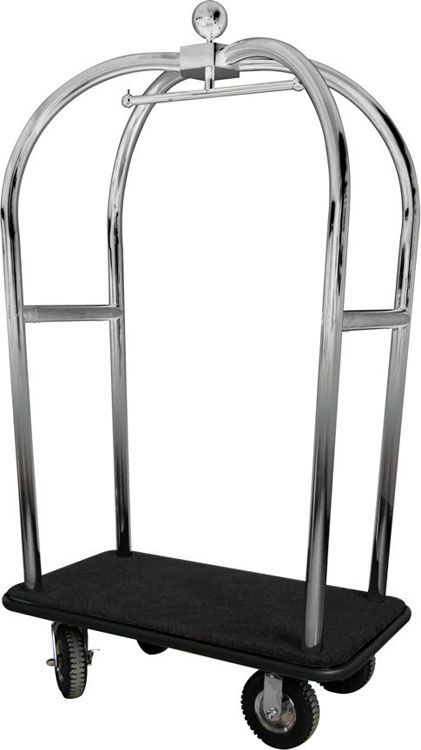 Luggage and Garment Cart 110 x 62 x 198 cm Black/Stainless Steel - Forcar