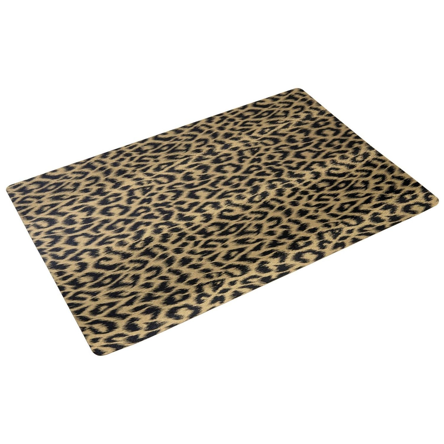 Set with 6 Rectangular Placemat 45 x 30 cm Eva Tiger Pearl Gold - Arthur Krupp