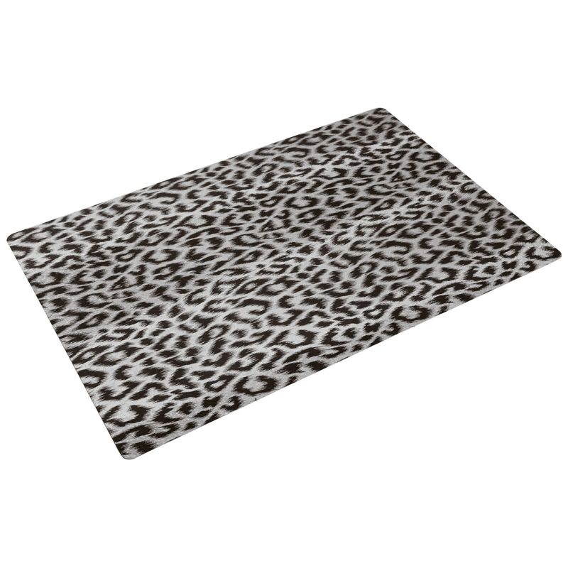 Set with 6 Rectangular Placemat 45 x 30 cm Eva Tiger Pearl Silver - Arthur Krupp