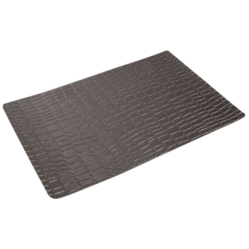 Set with 6 Rectangular Placemat 45 x 30 cm Eva Crocodile Anthracite - Arthur Krupp