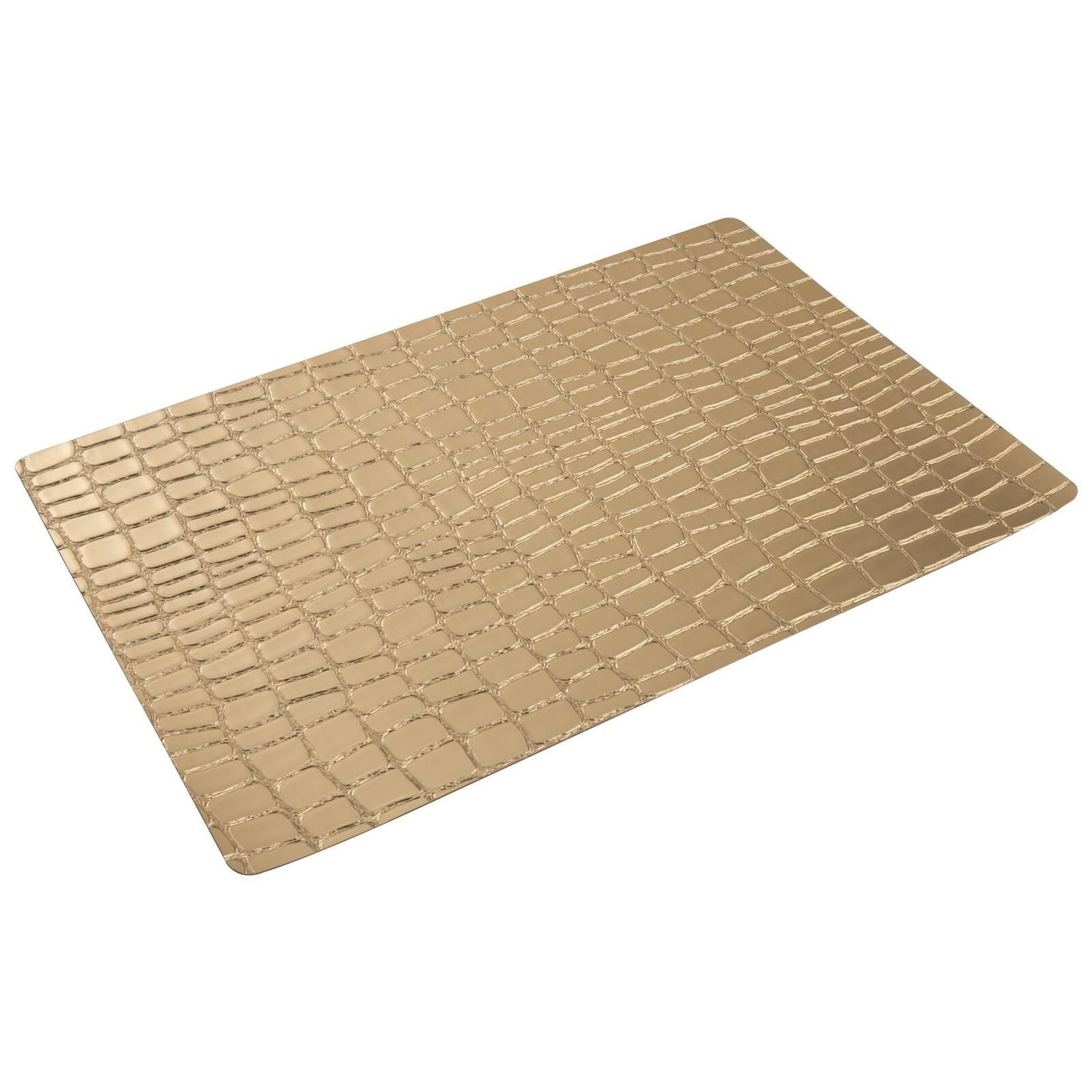 Set with 6 Rectangular Placemat 45 x 30 cm Eva Crocodile Gold - Arthur Krupp