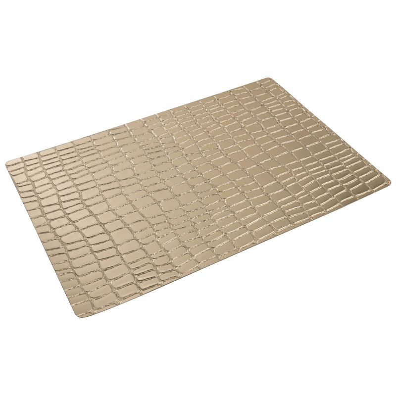 Set with 6 Rectangular Placemat 45 x 30 cm Eva Crocodile Clear Gold - Arthur Krupp