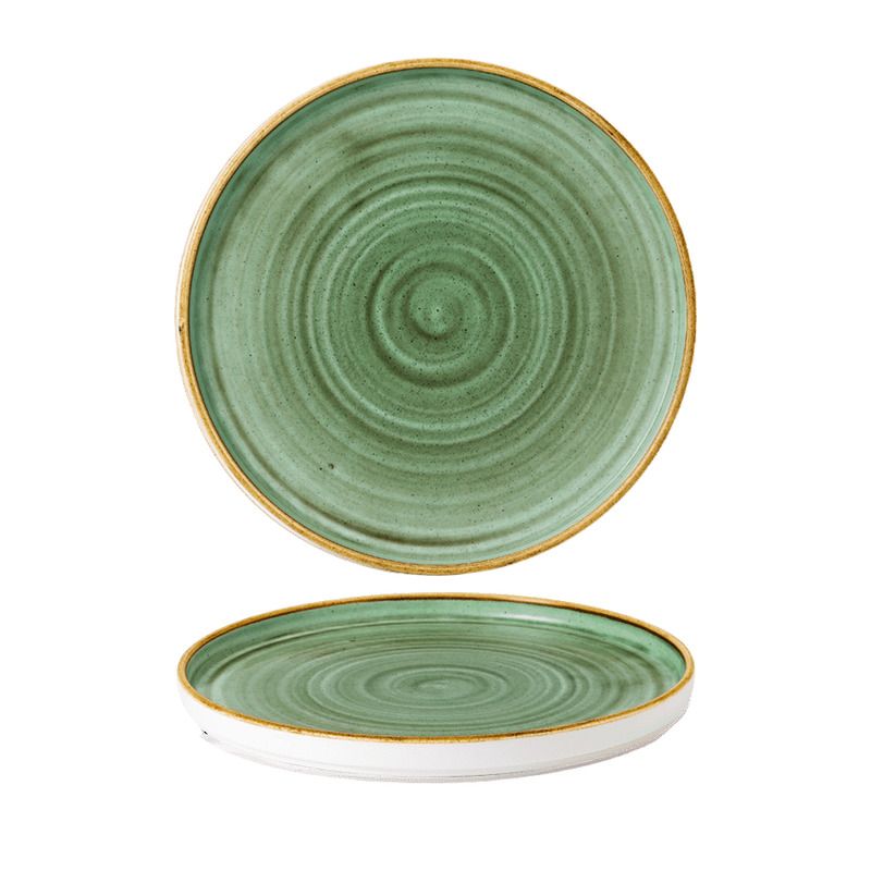 Plate with Vertical Edge 21 cm Stonecast Samphire Green - Churchill