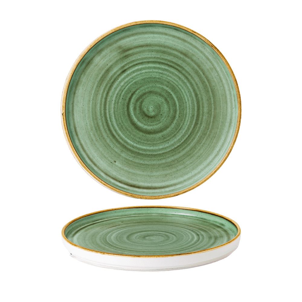 Plate With Vertical Rim 26 cm Stonecast Samphire Green Stonecast - Churchill