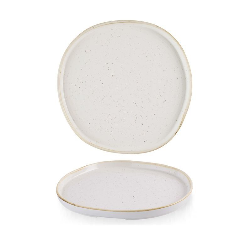 Organic Vertical Rim Plate 21 cm Stonecast Barley White - Churchill