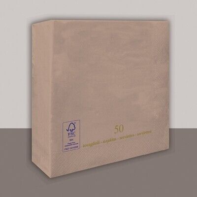 Taupe 3 ply napkin 40x40 cm for horeca restaurants and catering Tirolix