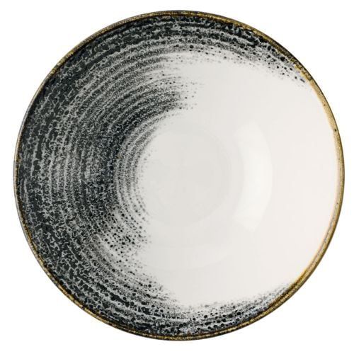 Deep Plate 22.2 cm Studio Prints Homespun Accents Quartz Black - Churchill