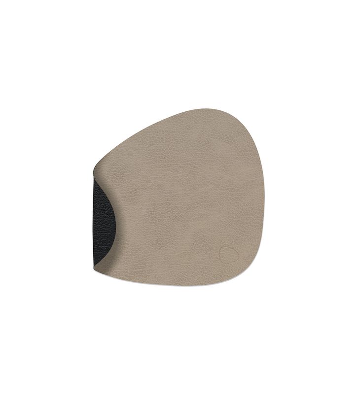 Placemat Double Curve Bull Warm Grey/ Bull Black 24x28 cm - Lind DNA