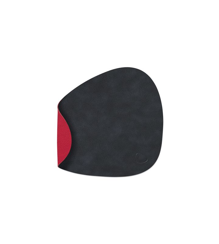 Placemat Double Curve Cloud Black/ Cloud Red 24x28 cm - Lind DNA