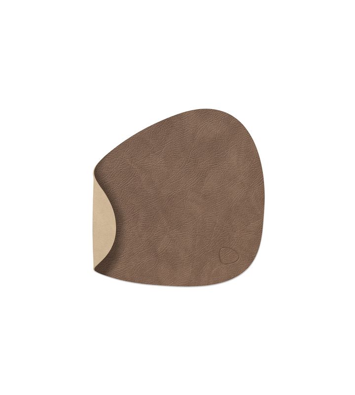 Placemat Double Curve Cloud Brown/ Nupo Sand 24x28 cm - Lind DNA