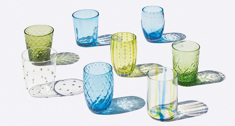 Tumbler Set of 6 Melting Pot Green and Aquamarine - Zafferano