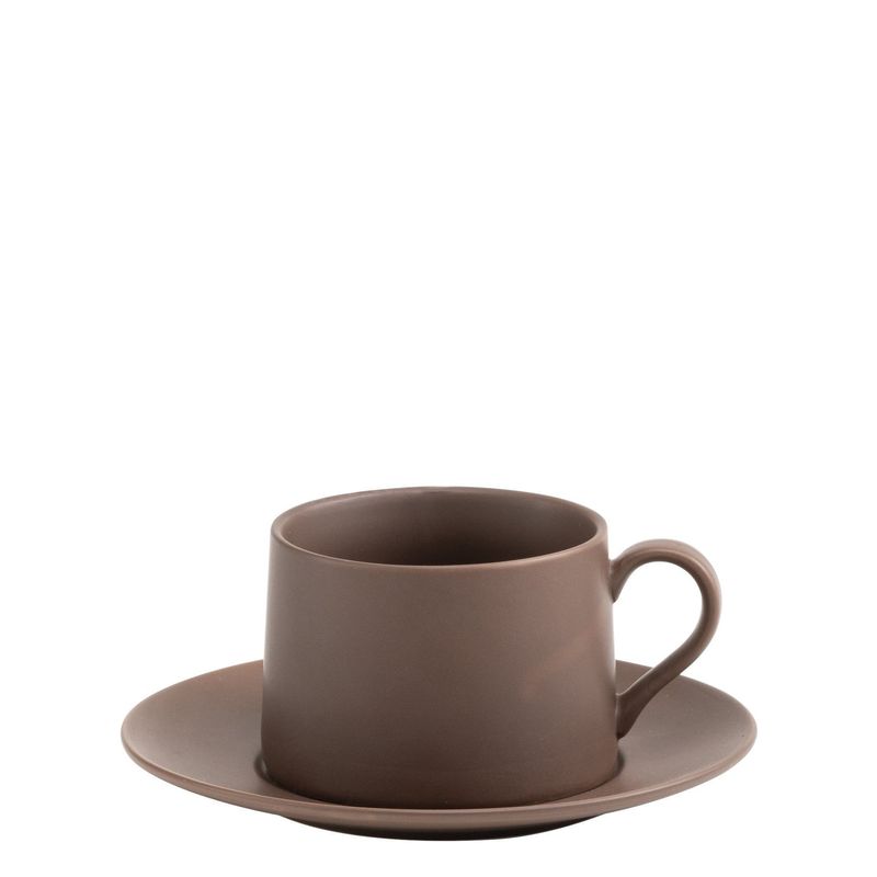 Tea Cup and Saucer 43.5 cl Levante Brown - Zafferano