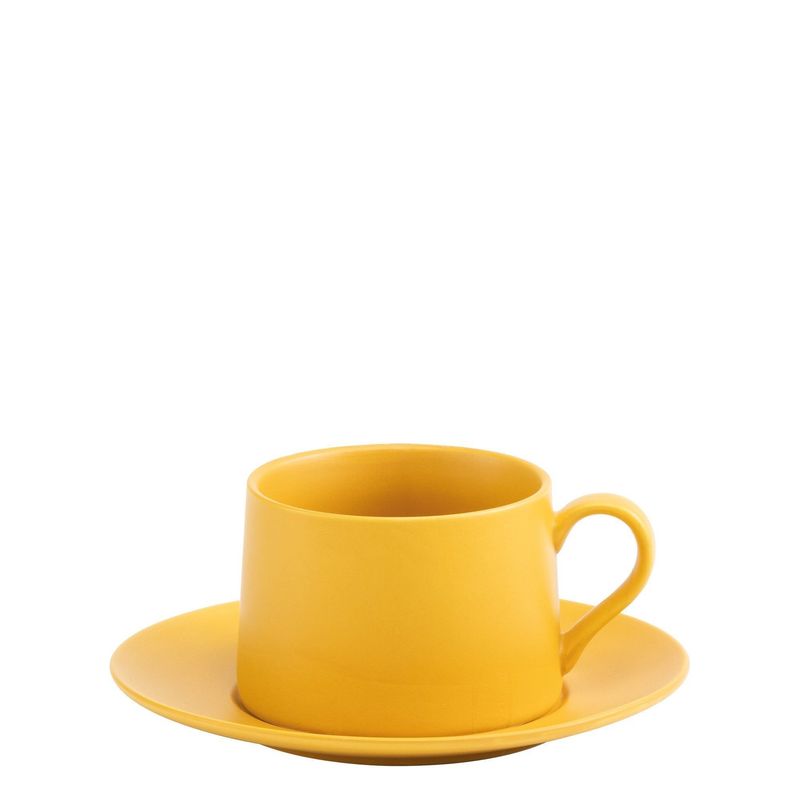 Tea cup and saucer 43.5 cl Levante Ochre - Zafferano