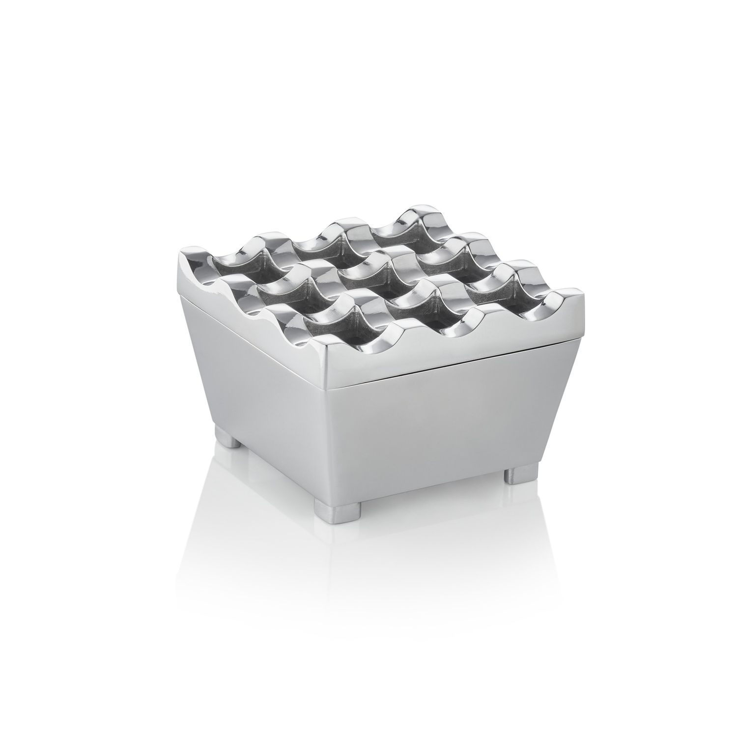 Windproof Ashtray 7.5 x 7.5 cm Silver - Tirolix