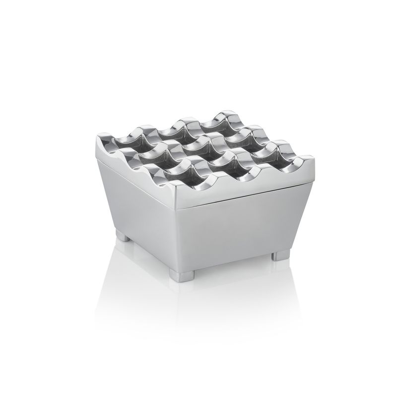 Windproof Ashtray 7.5 x 7.5 cm Silver - Tirolix