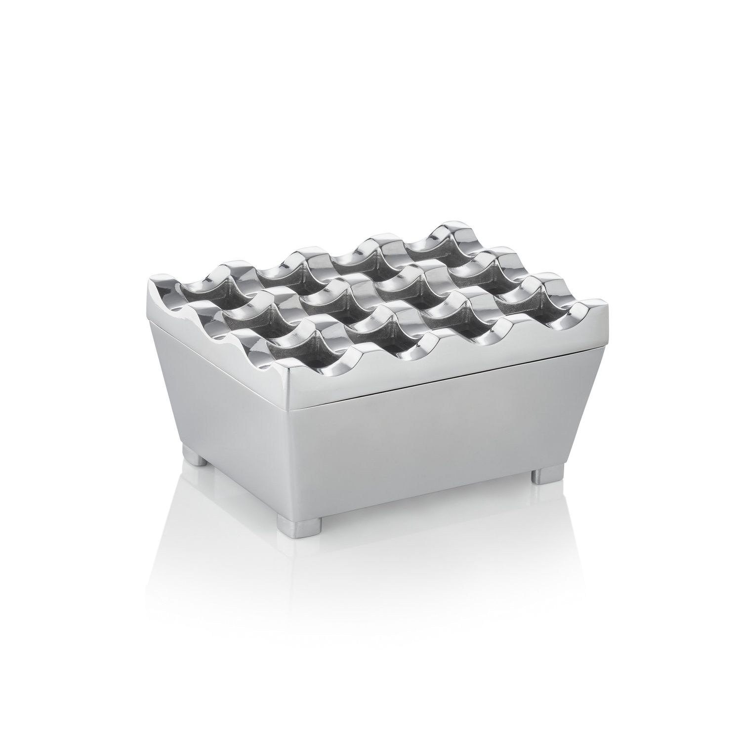 Windproof Ashtray 9.5 x 7.5 cm Silver - Tirolix