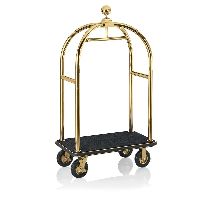Luggage Cart 112 x 60 x 190 cm Black/Gold Drift - Tirolix