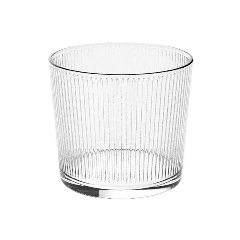 Borgonovo Some Lines glass 36 cl with vertical line texture for horeca use
