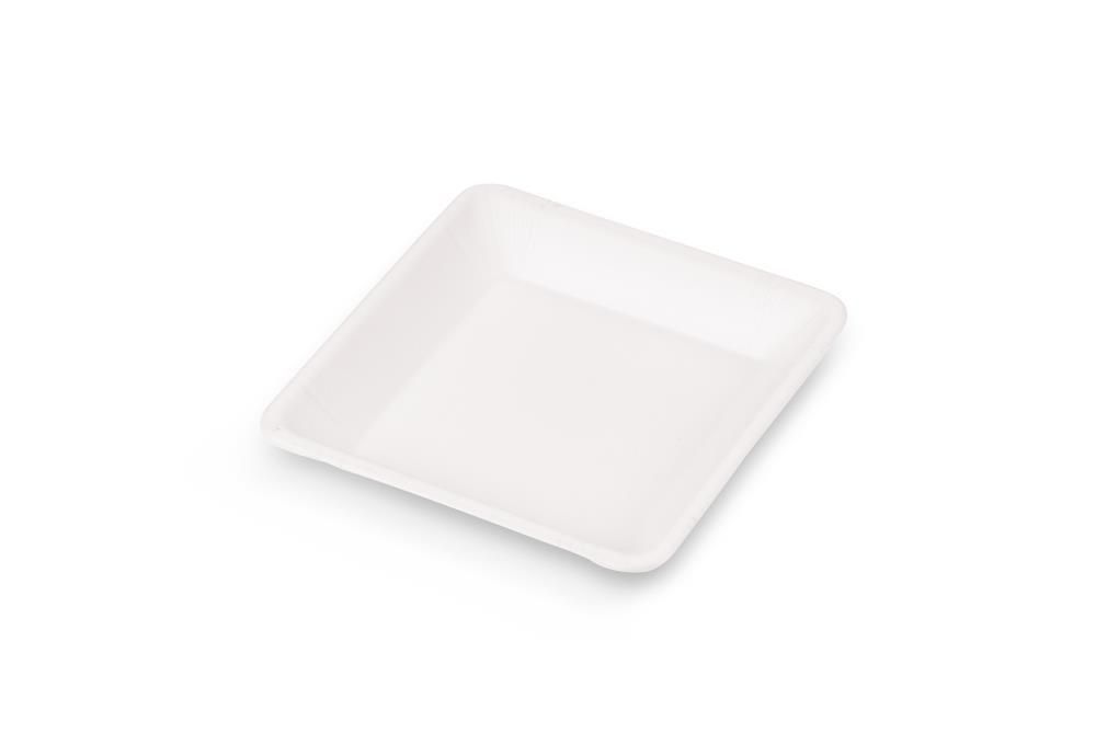 Set 1000 Piatto piano quadrato in polpa 16 x 16 cm Shiq - Byo