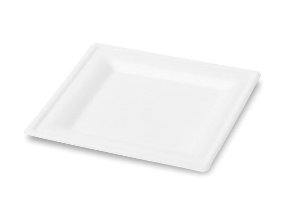 Set 1000 Piatto piano quadrato in polpa 20 x 20 cm Classic - Byo