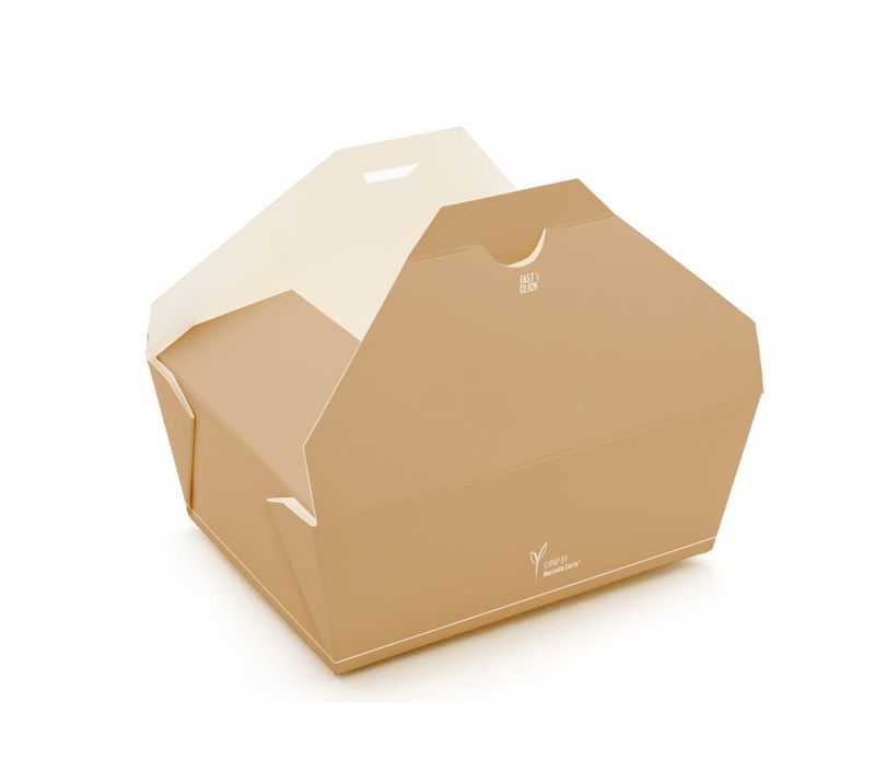 Set of 450 Rectangular Paper Takeaway Box 16.2 x 13.2 cm - Byo