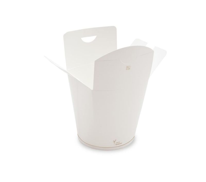 Set of 500 Round, stain-resistant takeaway box made of paper 9.5 x 11 cm - Byo