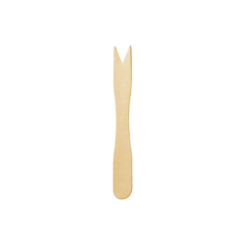 Set of 10000 Two-pronged wooden fork 8.5 cm - Byo