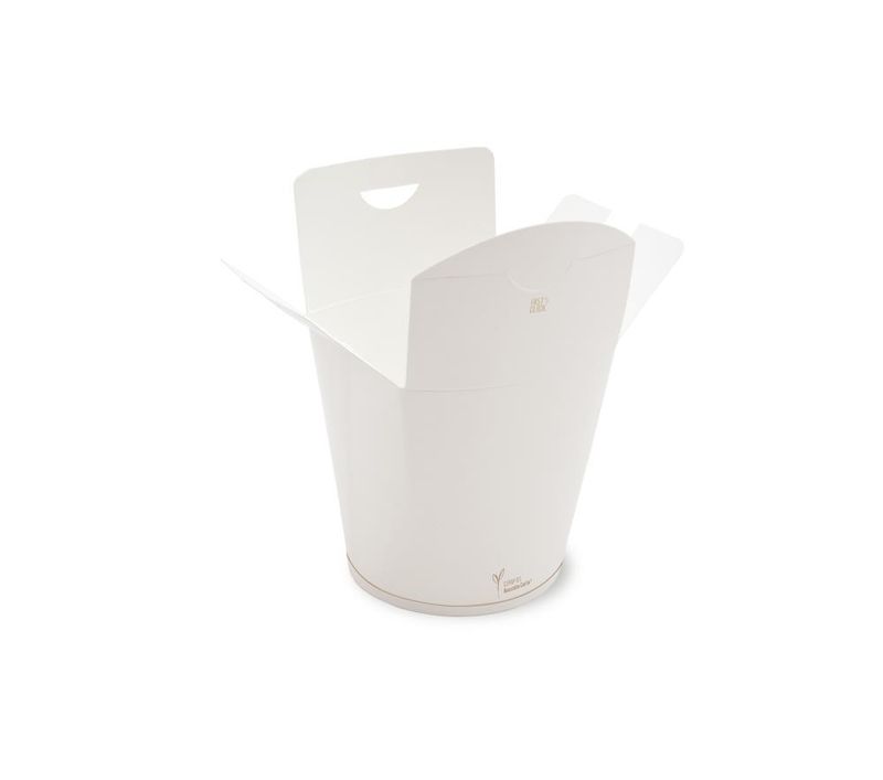Set of 500 Round, stain-resistant takeaway box in paper 9.5 x 9.5 cm - Byo