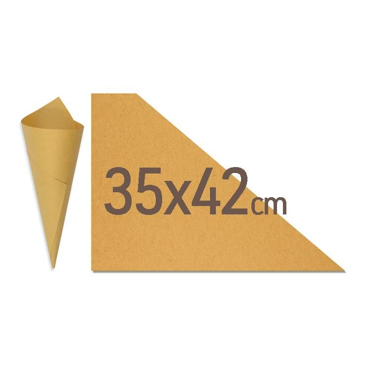 Set of 2500 Flat Cono Cuoppo in Straw Paper 35 x 42 cm - Byo