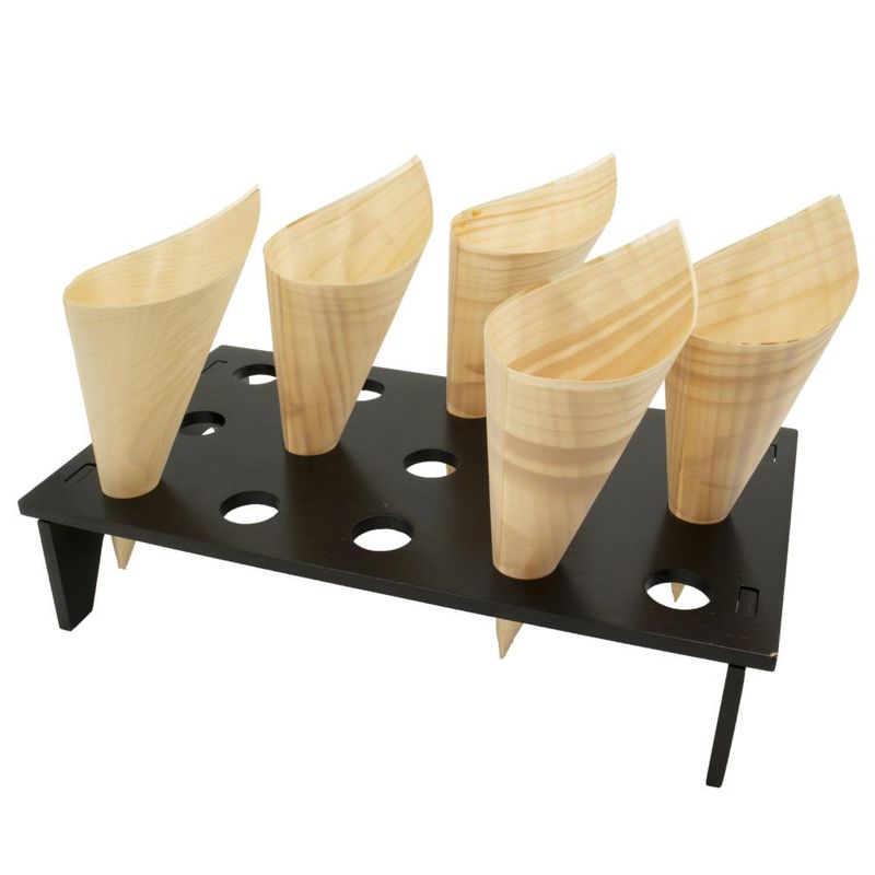 Set of 12 Cone Holder with 15 Slots in Bamboo 37 x 21 cm - Byo