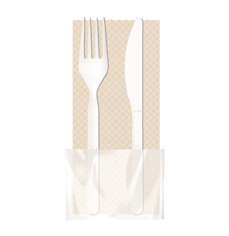 Set of 200 Cutlery in CPLA with pouch 17.5 cm Monaco - Byo