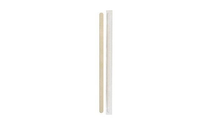 Set of 5000 Individually Wrapped Wooden Coffee Stirrer 11 cm - Byo