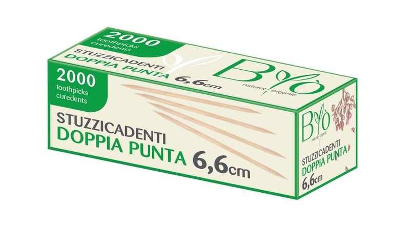 Set mit 72000 Lose Zahnstocher aus Birke 6,6 cm - Byo