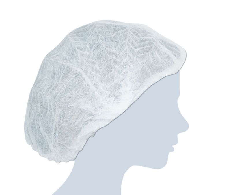 Set of 1000 White pleated cap in non-woven fabric, 50 cm - Byo